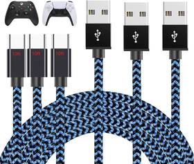 -usbc003 744110670660 Ps5 Charging Cable 3pack 10ft Playstation 5 Controller Charger Cord Xbox Series