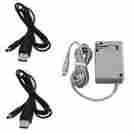 5724242 Debaser Electronics Power Adapter 2 Usb Ac Wall Plug Charge Cable Nintendo 3ds Xl 2ds Dsi