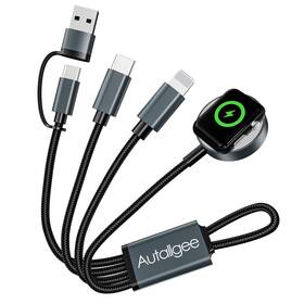 Atg002s Autallgee Short 8inch 3 In 2 Multi Charging Cable For Apple Watch Charger Usb C Iwatch