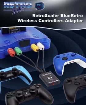 Blueretro 468349451083 4 Player Wireless Controller Adapter For Nintendo 64