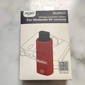 Blueretro 6973162050272 Wireless Controller Adapter Red Black Bluetooth For Nintendo 64 Conso