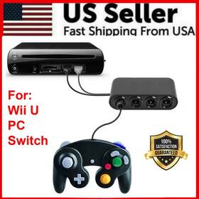 Branded 698596305496 Gamecube Controller Adapter 4 Port For Nintendo Switch Wii U And Pc Usb New Turbo