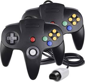Burcica 765147274430 Classic 64 Wired Controller Joystick For N64 Game System Black And