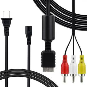 Chenlan 720151996891 New Av Cable And Ac Power Cord Bundle For Original Playstation 2