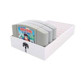 Collector Craft 614614989790 White Game Organizer Compatible With N64 Cartridge Dust Cover Holder