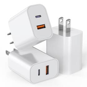 C44-b0d7m3n8hx Deltucci Usb C Charger Block 3pack 20w Dual Port Wall Plug Fast Charging