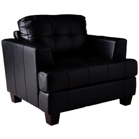 Bm163492 Deluxe Leather Upholstered Sofa Chair Black