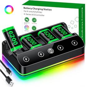 6200mwh Dinostrike 977435107892 4x Battery Pack Compatible With Xbox One/series S/x Controller Chargi
