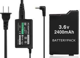 Doho-ga-123  Psp Charger Bundle 3.6v 2400 Mah Battery 5v Ac Adapter For Black