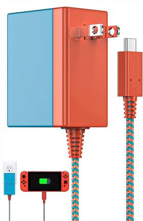 Os-pps005w Dongguan Zhongjiadongsheng Technology Co. Ltd Charger For Nintendo Switch 39w Ac Adapter Fast Charging Power Red And Blue