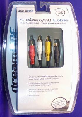 Dgpsps-406 Dreamgear 837742004061 New S-video/av Cable For Psp Slim Movies Only No Umd Games