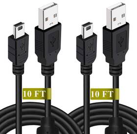 Drimoor 733424661792 2 Pack 10ft Ps3 Controller Charger Cable - Fast Mini Usb Data Charg Inch