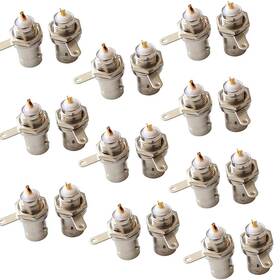 Exgoofit 698253513356 Bnc Female Nut Bulkhead Panel Connector 20-pack Solder Jack Adapters For Moni