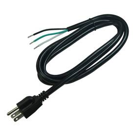 Filshu 774144759086 14 Awg Replacement Ac Power Cord With Open End -3 Prong 6 Ft Black Heavy Duty