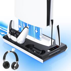 P-638w-b Fivtek Ps5 / Slim Cooling Station With Dual Controller Charging Ps 5 Co