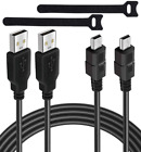 For Ps3 Controller Charging Cable 2 Pack 10ft Mini Usb Charger Sync Cord