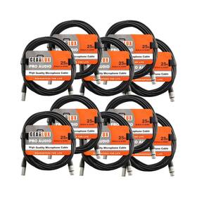 Ninxlr25 Gearlux Xlr Microphone Cable Fully Balanced Male To Female 25 Feet - 10 Pack