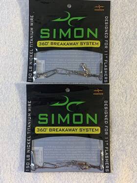 Sw360brywy Hawken Tackle Lot Of 2 Simon 360 Breakaway System For 11 Inch Flashers- Flasher Release