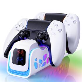 Yjel0023kus Heclynis Ps5 Controller Charger - Dual-sensing Edge Charging Station With 6 Led An