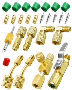 Rekttklqbz0703wqs Huquzn R410a Adapter Kit With Dual Size Sae 1/4 Inch And 5/16 Port Brass Valves