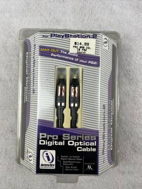 Interact 741948222535 New Pro Series 6ft Digital Optical Cable Gold Plated For Playstation 2