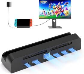 Juseisin 748253610880 Docking Station 4k For Switch And Oled With 100mbps Black