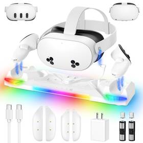 Pg-qt04 Kinwin 30w Fast Charging Dock For Quest 3/2 Rgb Light Stand With 2 Batteries