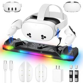Pg-qt04h Kinwin 30w Fast Charging Dock For Quest 3/2 Charger Station With Rgb Light And Batteries
