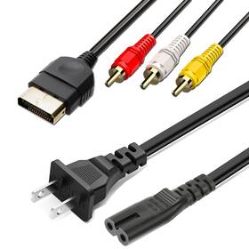 Eu19-22 Leagy Xbox Av Cable 6ft And Ac Power Cord 5ft - Compatible Accessories For Console