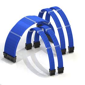 Linkup Pwr-extmod-rz-bu30 - Ava 30cm Psu Cable Extension Sleeved Custom Mod Gpu Pc Blue