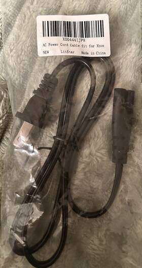 X004441jph Litstar New Xbox Ac Power Cord Cable Sealed Package