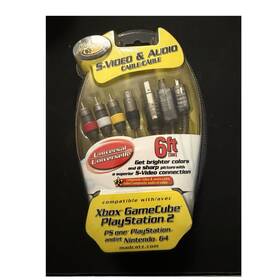 Lm7-06015 Mad Catz Universal S-video/composite Rca Av Cable 6ft For Xbox Gc Ps2 Ps1 N64