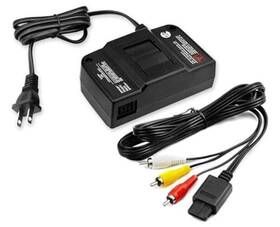 Maniinc Pn64 2-1 N64 Power Supply Av Cable Composite Video Cord &