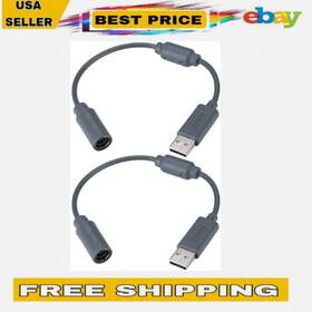 Microsoft 726084850422 Xbox 360 Wired Controller Usb Breakaway Cable Dongle Adapter 2pcs