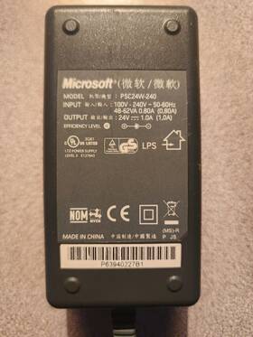 Pac24w-240 Microsoft Xbox Steering Wheel Ac Adapter No Wall Plug Cable Box Only