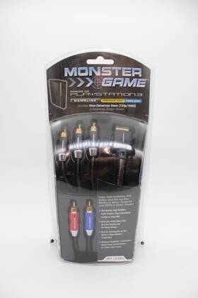 127965-00 Monster Game Ps3 Component Cable Gamelink Video Stereo Audio Brand New Sealed Hd
