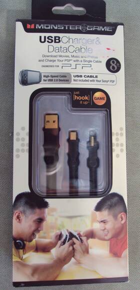 132331-00 Monster Game Brand-usb Charger And Data Cable For Sony Psp New Free S/h