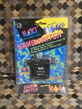 59004 Naki Vintage Game Switch Auto Rf Adapter Nintendo 64 N64 Ntsc Channel 3 4 New