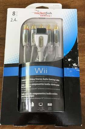 Nintendo 600603120046 Rocketfish Gaming Wii Component Stereo Audio Cable 8ft Gold-plated Connectors