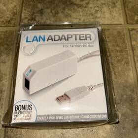 Bs000238 Nintendo New Official Wii Lan Adapter Bonus 5 Foot Ethernet Patch Cable