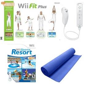 Upu982 Nintendo Wii Fit Plus Resort Bundle 12 Games Yoga Mat And 2 Controllers Very Good