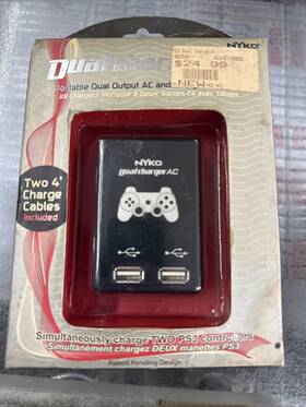 Nyko Technologies 743840830153 Dual Charger Ac - For Ps3 Controllers New Sealed