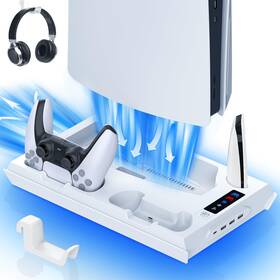 Paobas 790807612833 Cooling Station For Ps5 With Dual Controller Charging Stand