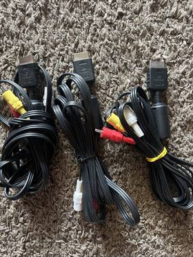 Zz131936 Playstation Composite Video Audio Av Cable For Sony Ps2 Ps3