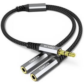 Fy02 Qianlink Headphone Splitter 3.5mm Male To 2 Female Ports 1ft/0.30m Extension Cable For