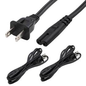 Rebuild Skills 810079613748 6ft 2pk 2 Prong C7 Non-polarized Xbox Ps2 Ps3 Ps4 Ps5 Power Cord/non-pol