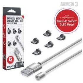Retro Gaming Of Denver 810007712048 Universal Magnetic Charging Cable Set 6 Pcs