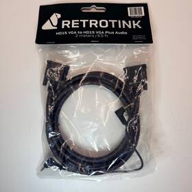 Hd2vga Retrotink Hd15 Vga To Plus Audio Cable 2 Meters 6.5ft Braided