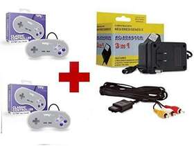 Revolt Gamer 765531589454 2x Controllers Ac Adapter Power Cord Av Cable Super Nintendo