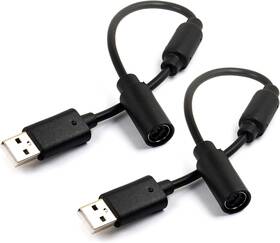 Risingsaplings 744110398175 2pcs Usb Breakaway Cord For Xbox 360 And Slim Wired Controller Dongle Adapter Ext